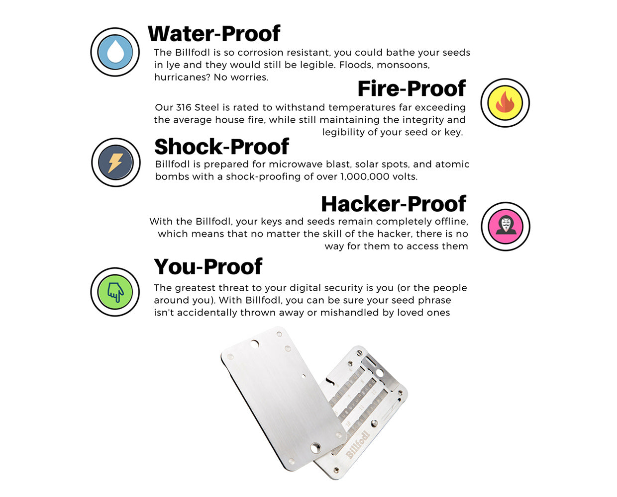 Ledger Billfodl Stainless Steel Recovery Seed Backup Tool