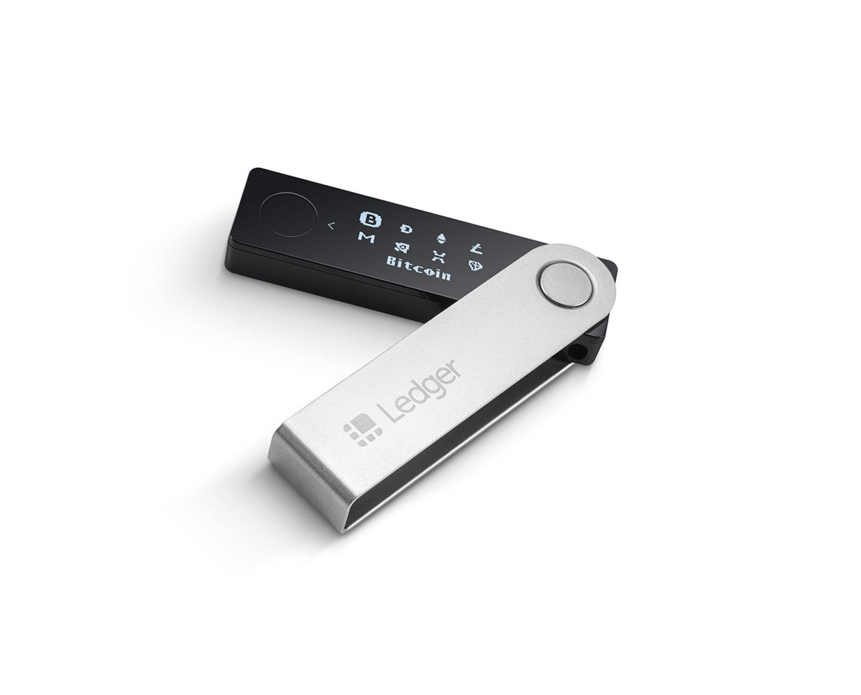 Ledger Nano X Hardware Wallet.  Purple - Orange - Black